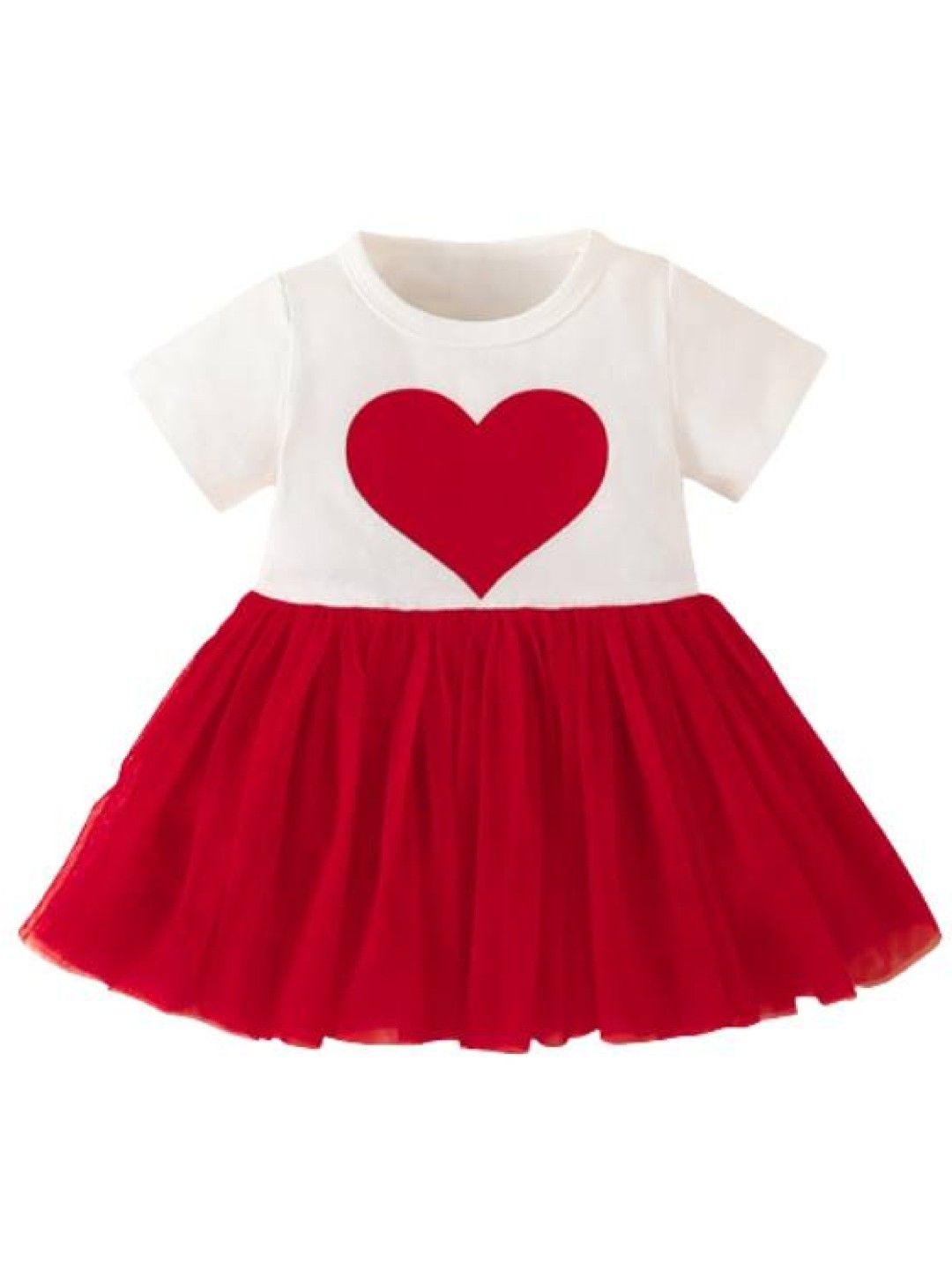 Cottonkind Big Heart Dress (Red- Image 1)