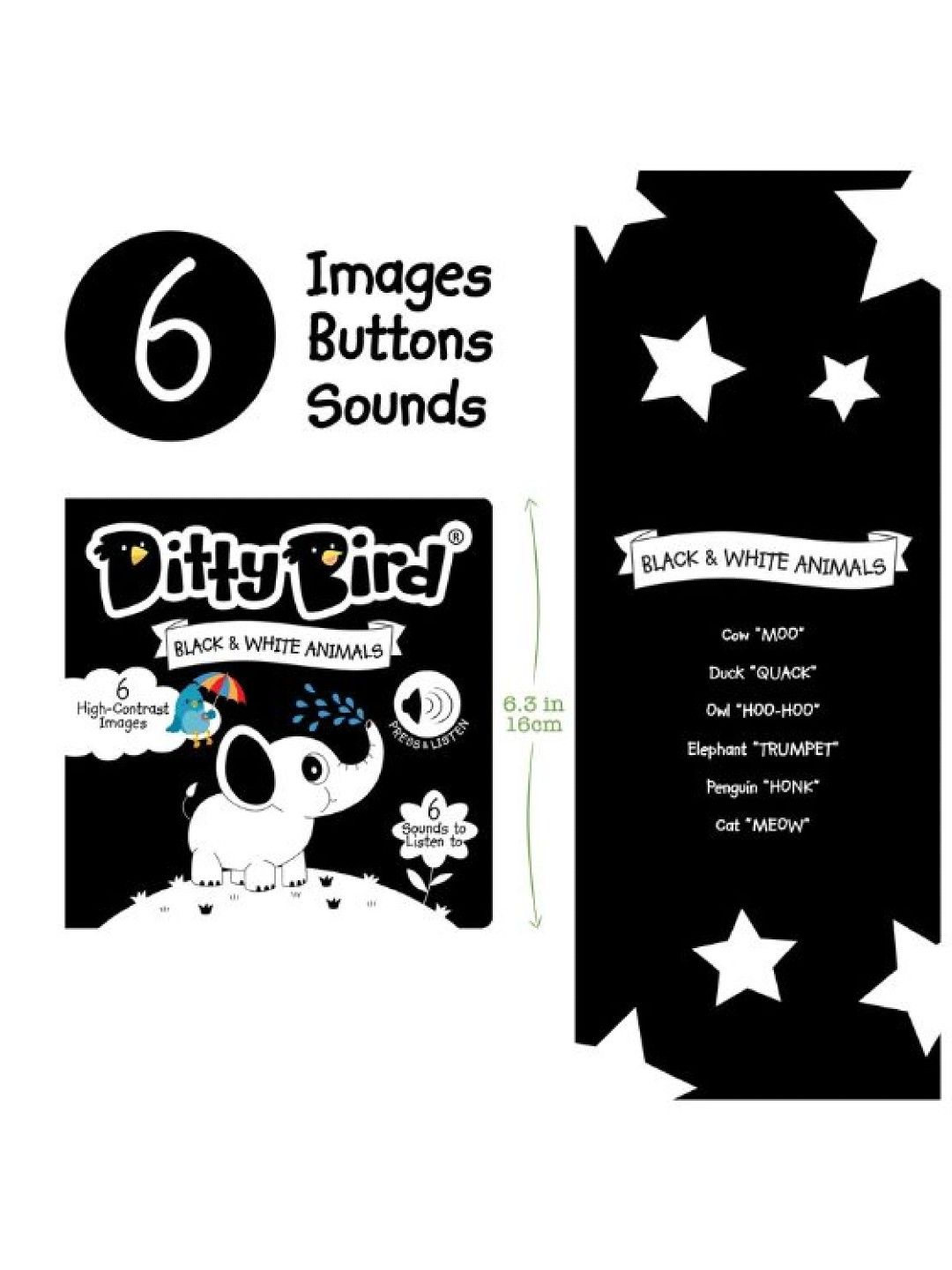 Ditty Bird Musical Book - Black & White Animals (No Color- Image 2)