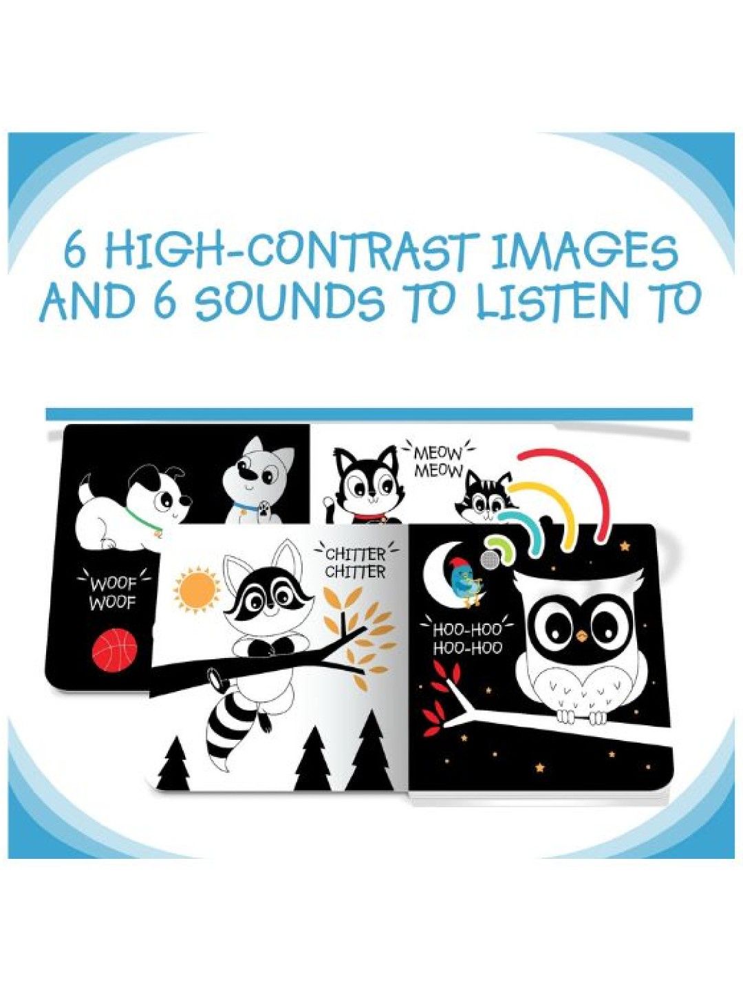 Ditty Bird Musical Book - Black & White Animals (No Color- Image 3)