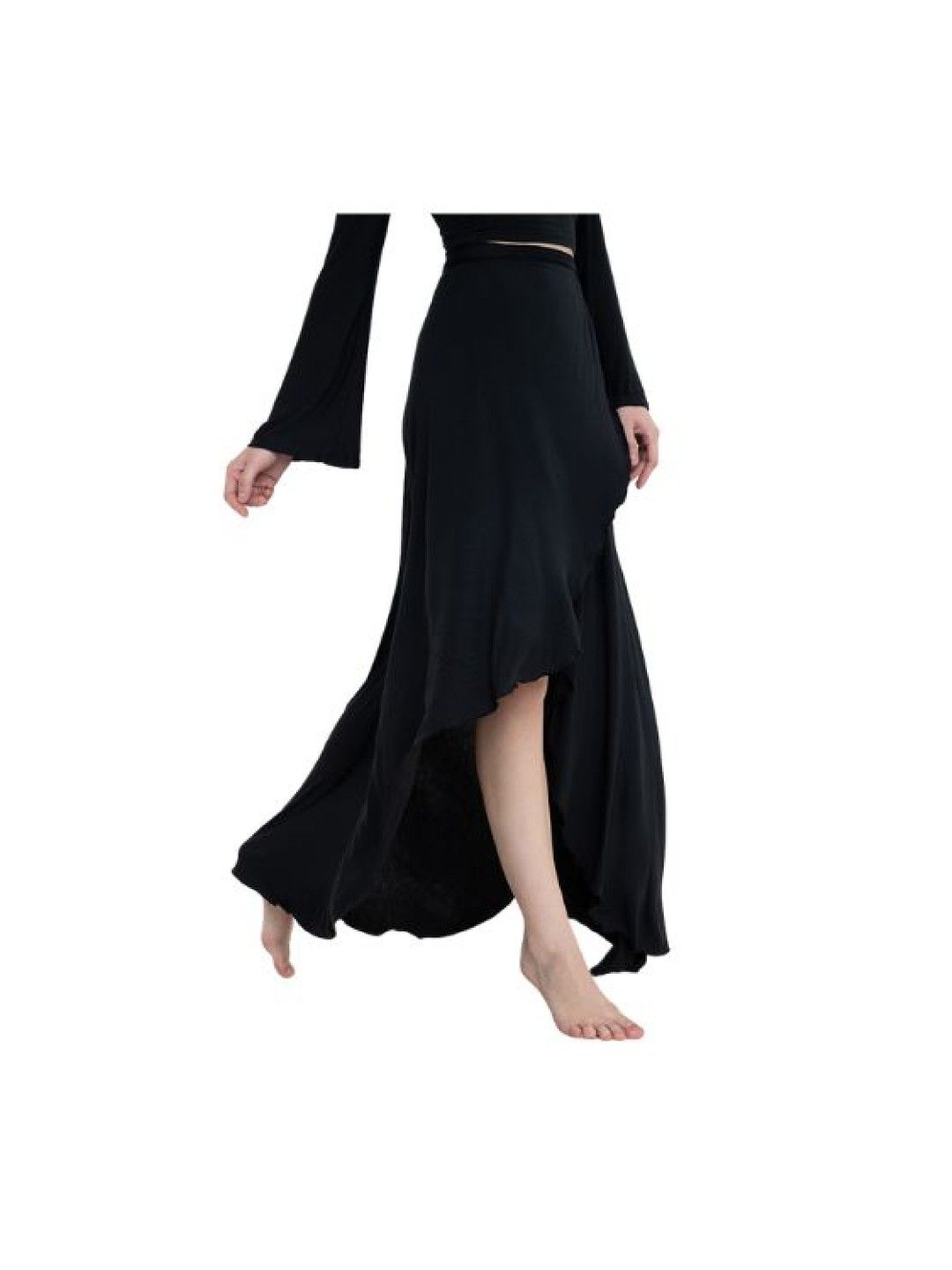 eska Kurisu Wrap Around Maxi Skirt (Black- Image 1)