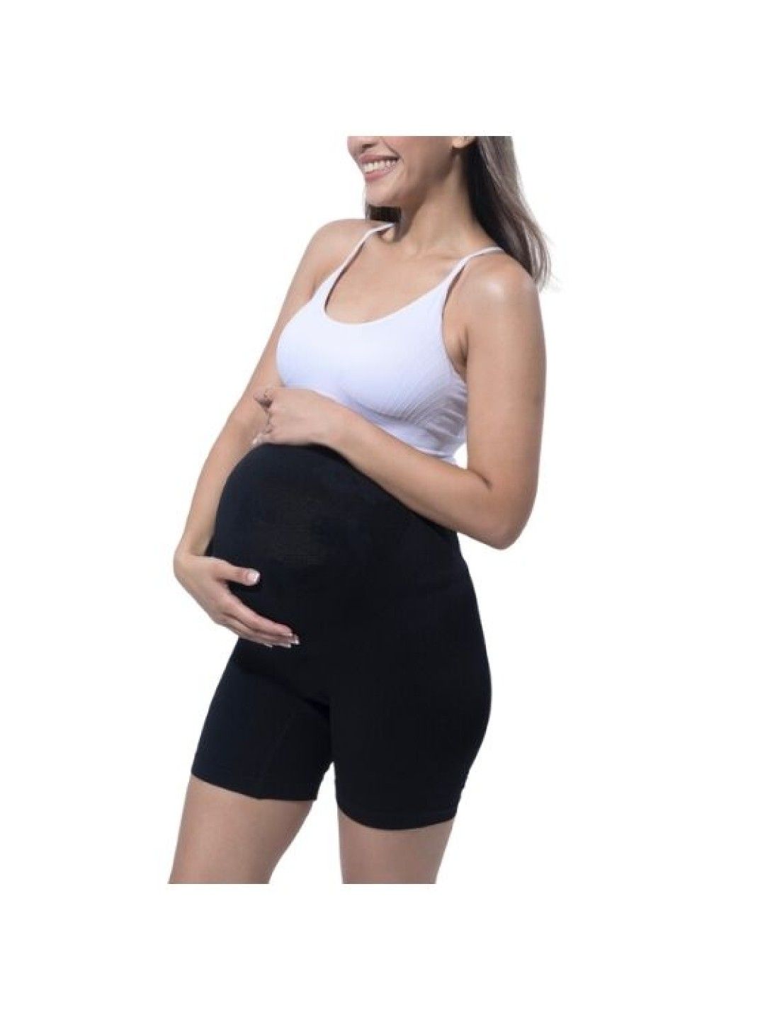 Carry-on Baby Maternity Lift and Support Biker Shorts (Black- Image 2)