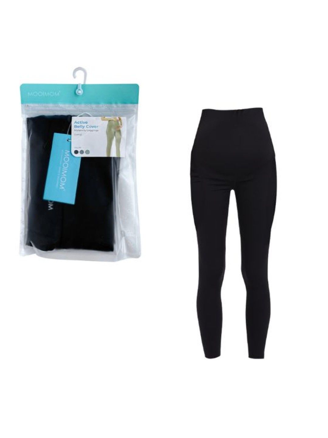 MOOIMOM Active Belly Cover Maternity Leggings (Long) (Black- Image 2)