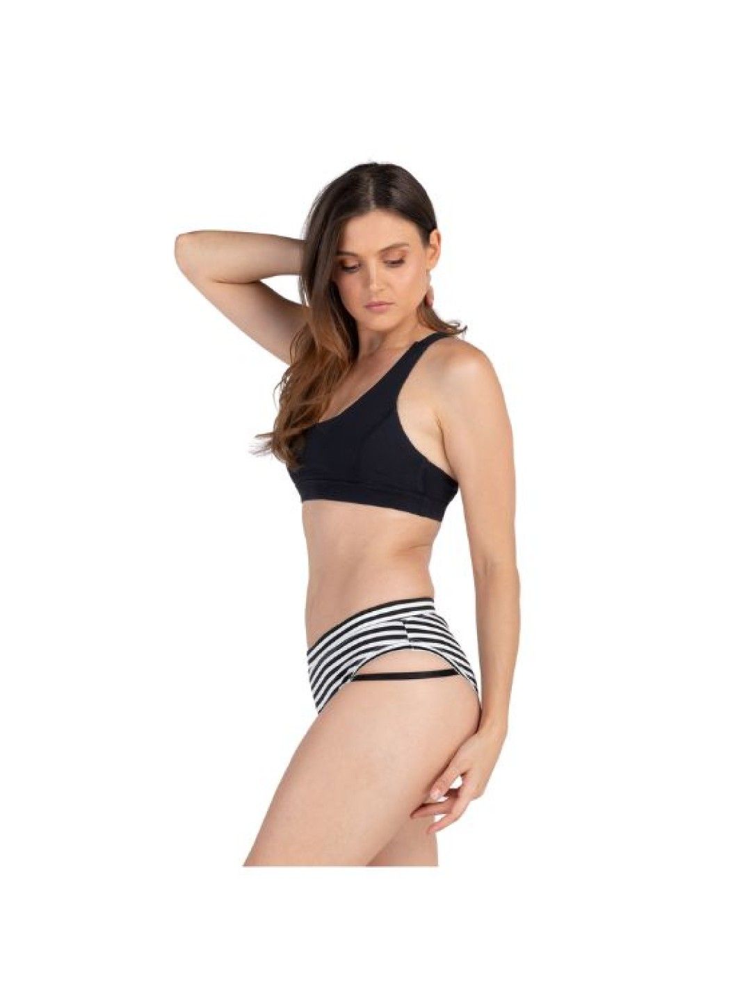 eska Hana Striped Bikini Bottom (Black- Image 2)