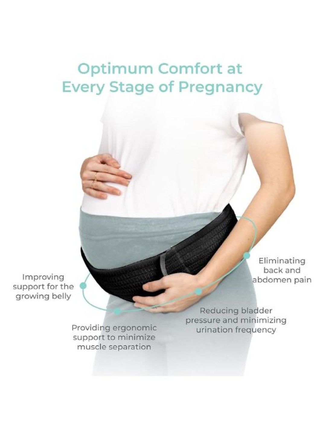 MOOIMOM Bamboo Maternity Support Belt (Black- Image 3)