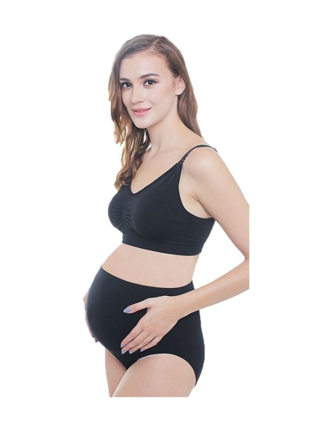 MOOIMOM Seamless High Waist Maternity Briefs (Black- Image 3)