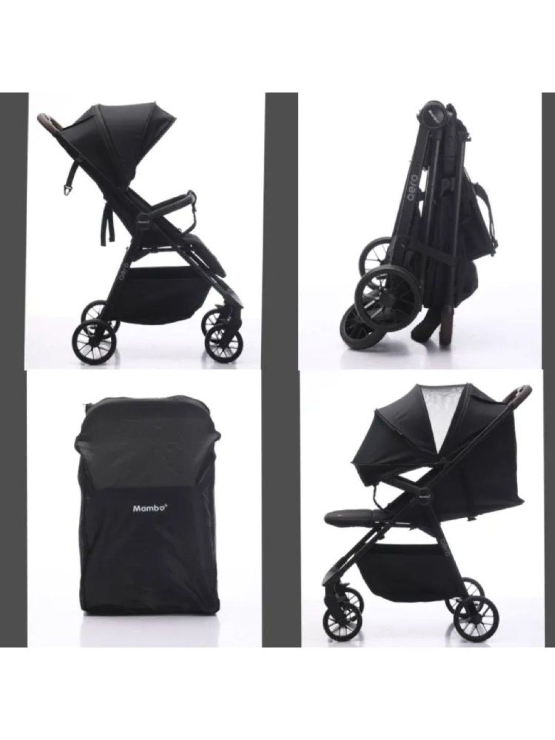 Mambo Aero Baby Stroller w/ Travel Bag (Black- Image 3)