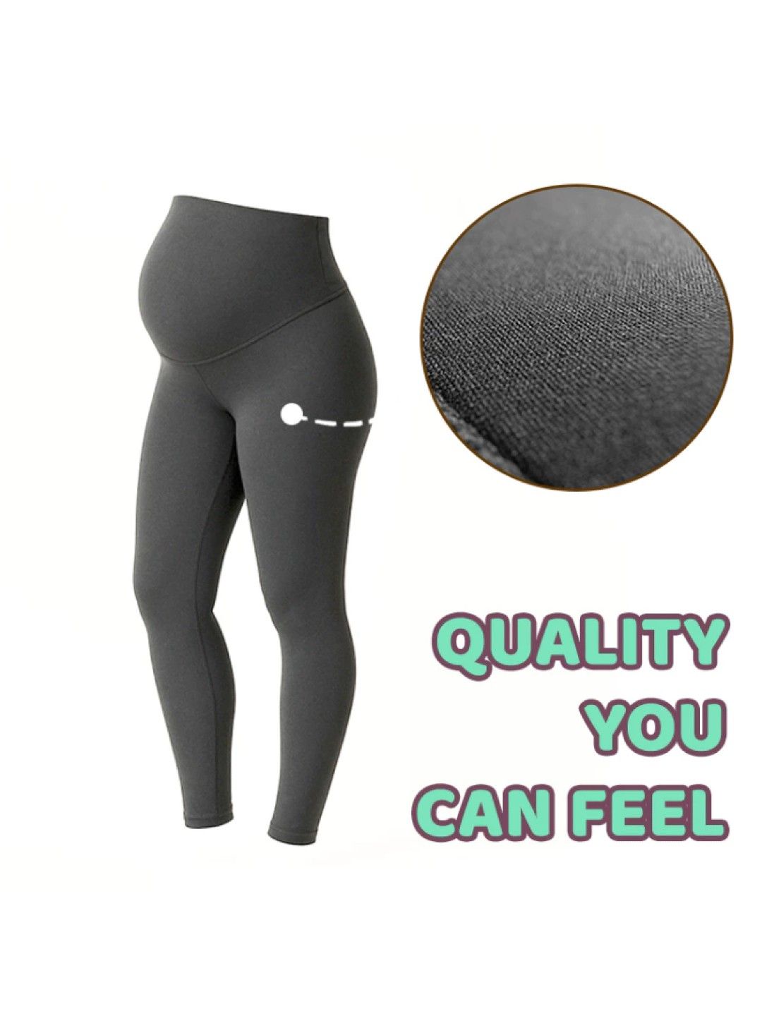 BabyPro Bump Support High Waisted Stretchable Maternity Leggings (Black- Image 4)