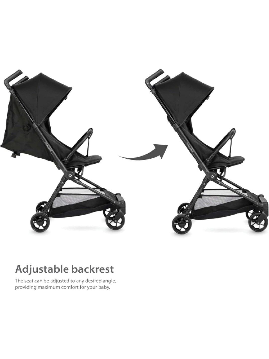QPlay Megapro Ultra-light Travel Stroller (Black- Image 3)