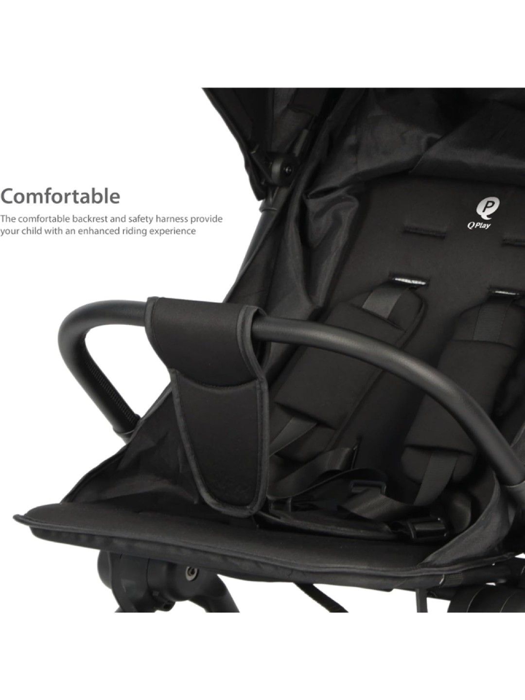 QPlay Megapro Ultra-light Travel Stroller (Black- Image 4)