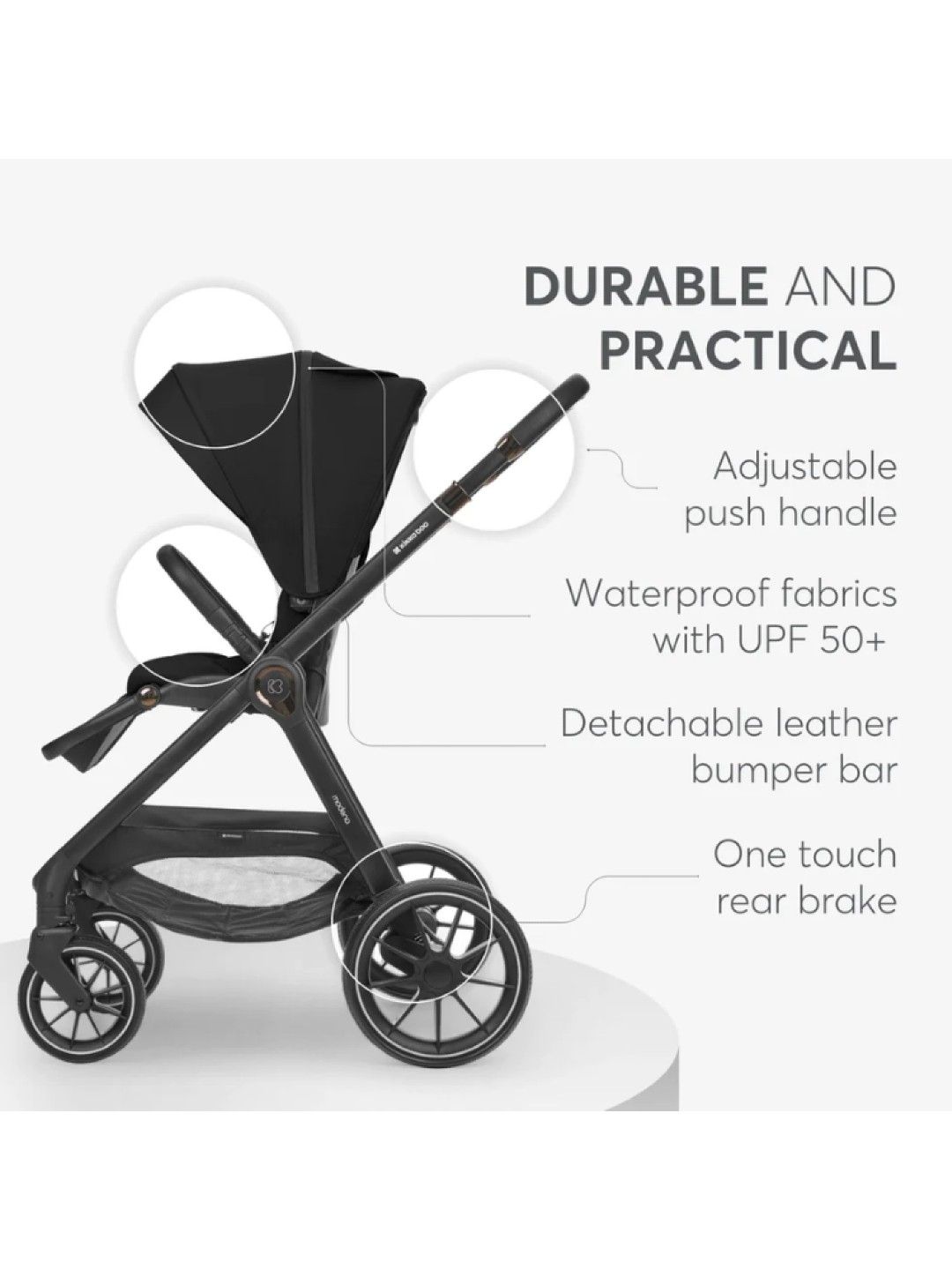 KikkaBoo 3in1 with Carry Cot Modena (Black- Image 4)