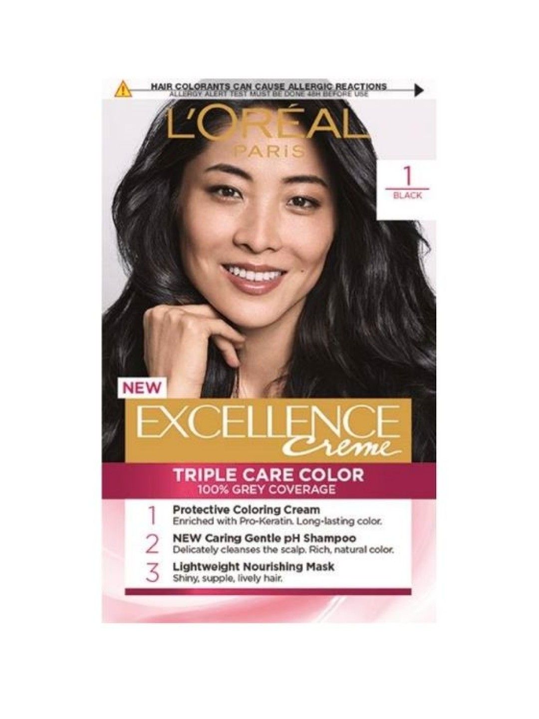 L'Oreal Paris Excellence Creme Triple Care Hair Color - Black 1.0