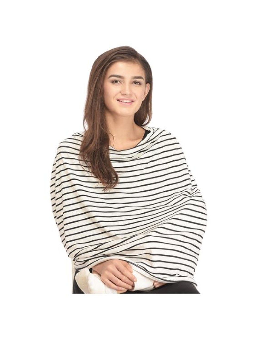 MOOIMOM Multi-Use Nursing Scarf - Black White Fine Stripe