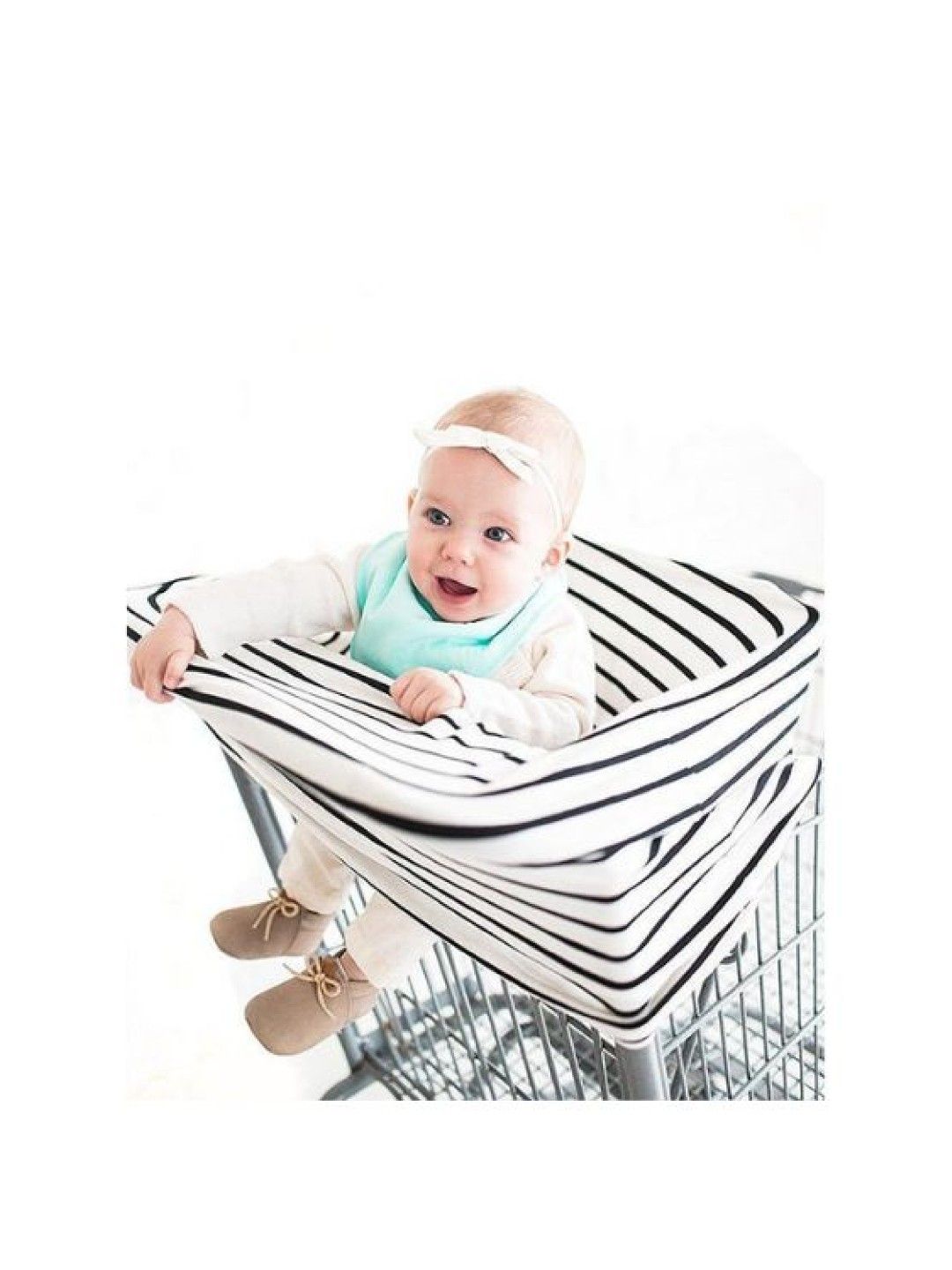 MOOIMOM Multi-Use Nursing Scarf - Black White Fine Stripe (No Color- Image 3)