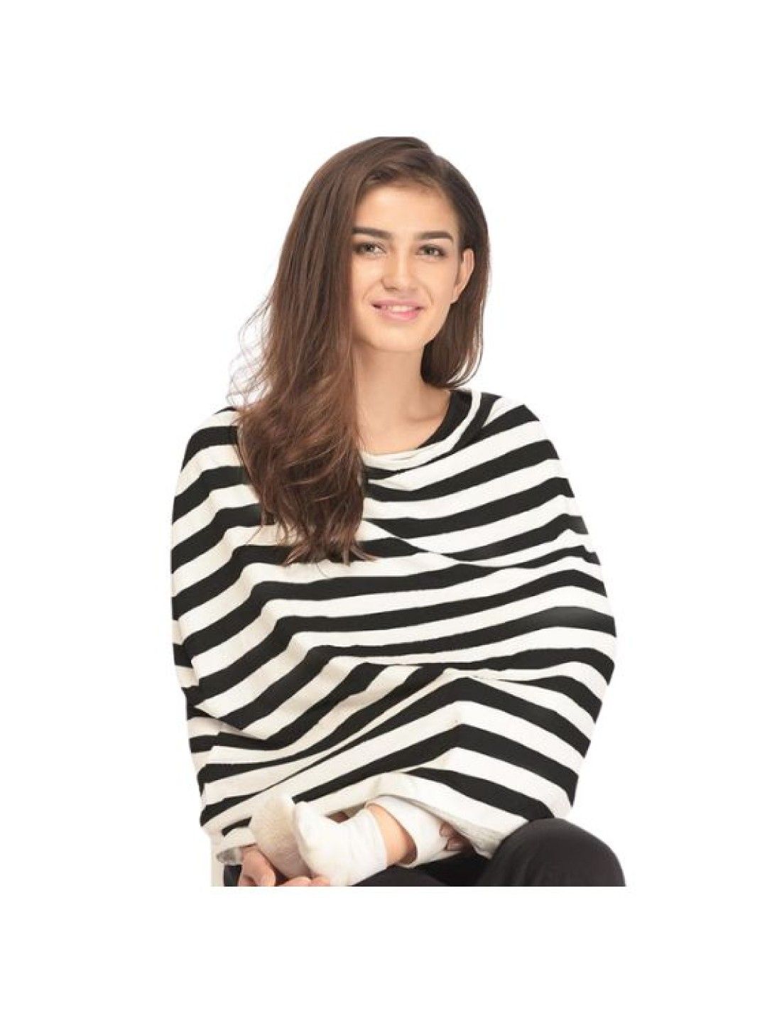 MOOIMOM Multi-Use Nursing Scarf - Black White Thick Stripe