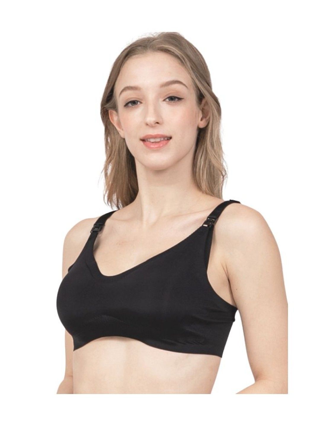 MOOIMOM Super Soft Seamless Maternity & Nursing Bra (Black- Image 2)