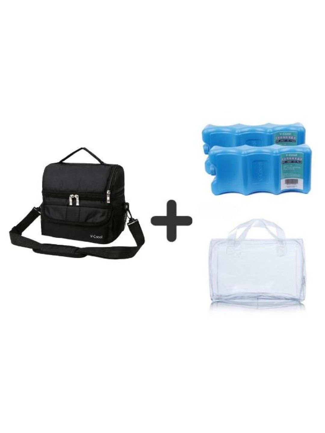 V-coool Thermal Cooler Tote Insulated Bag with Ice Bricks & PVC Bag