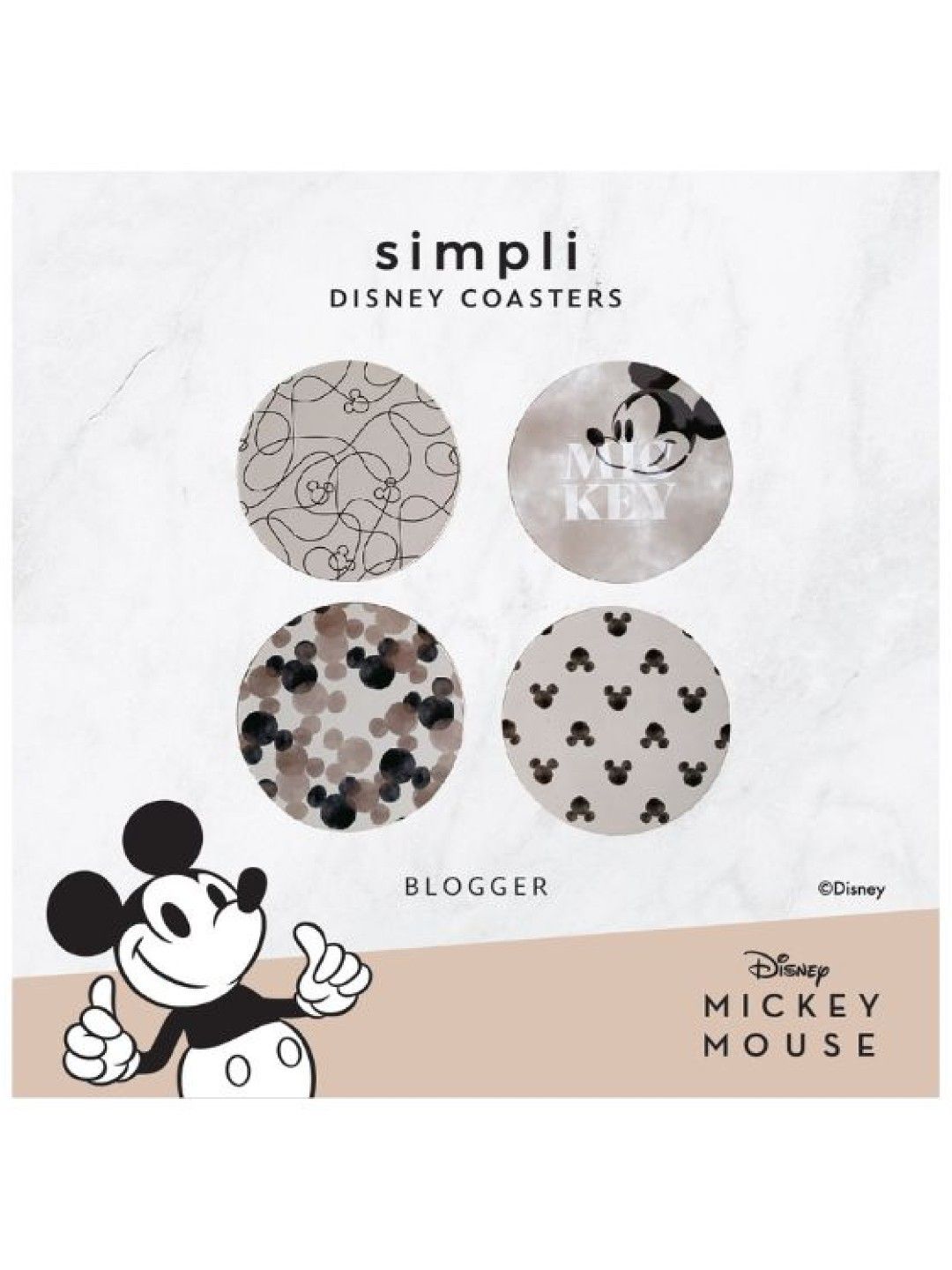 Zippies Simpli Disney Home Collection Mickey Cork Coasters (Set of 4) (Blogger- Image 4)