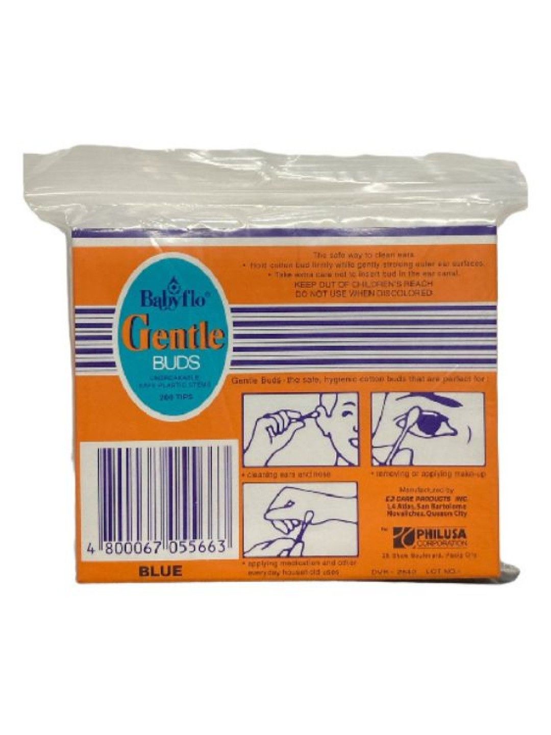 Babyflo Gentle Buds Blue Plastic Stem (200 tips- Image 2)