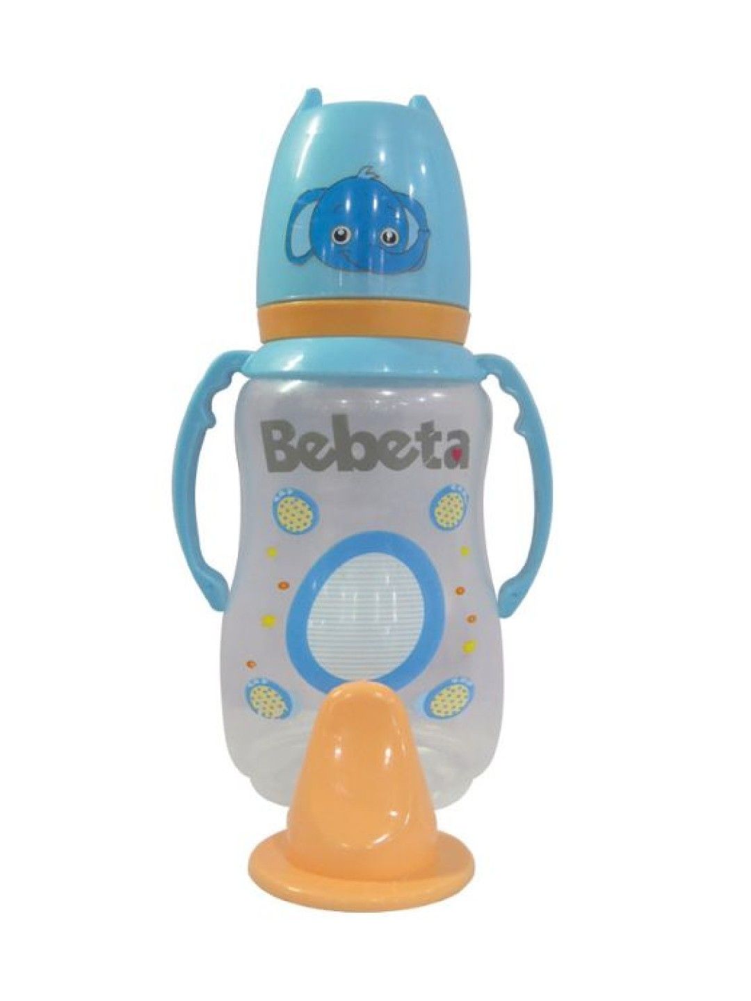 Bebeta Feeding Bottle with Character Hood/Handle/TPR Spout wide neck (15oz) (Blue- Image 2)