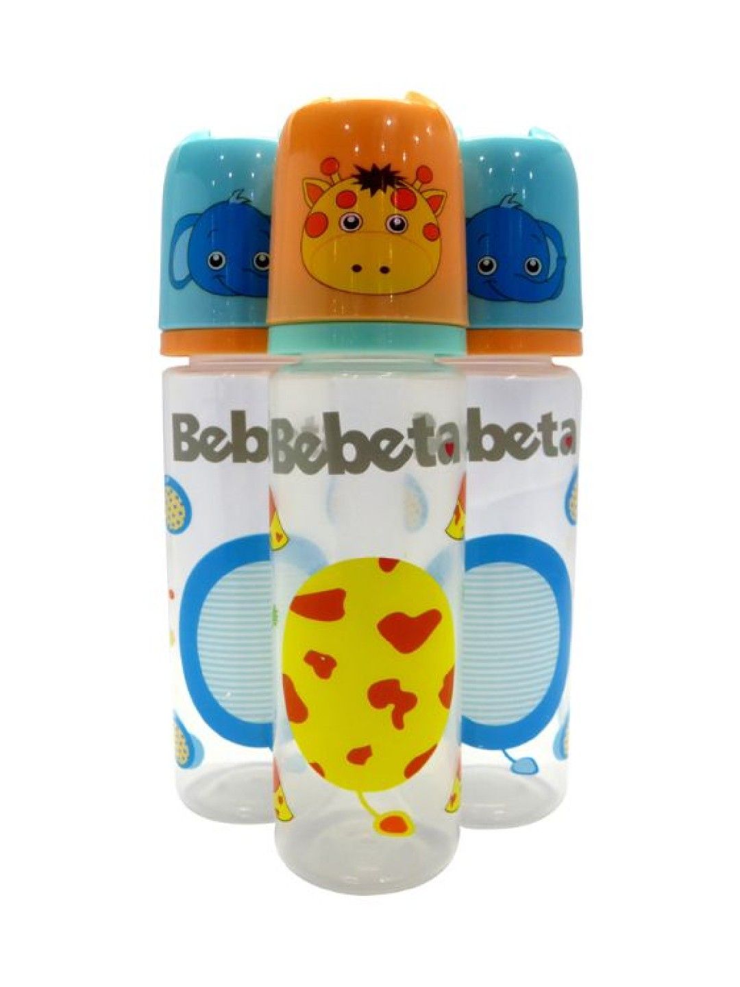 Bebeta Feeding Bottle with Character Hood & Silicone Nipple Reg Neck (9oz) - 3 pcs (Blue- Image 2)