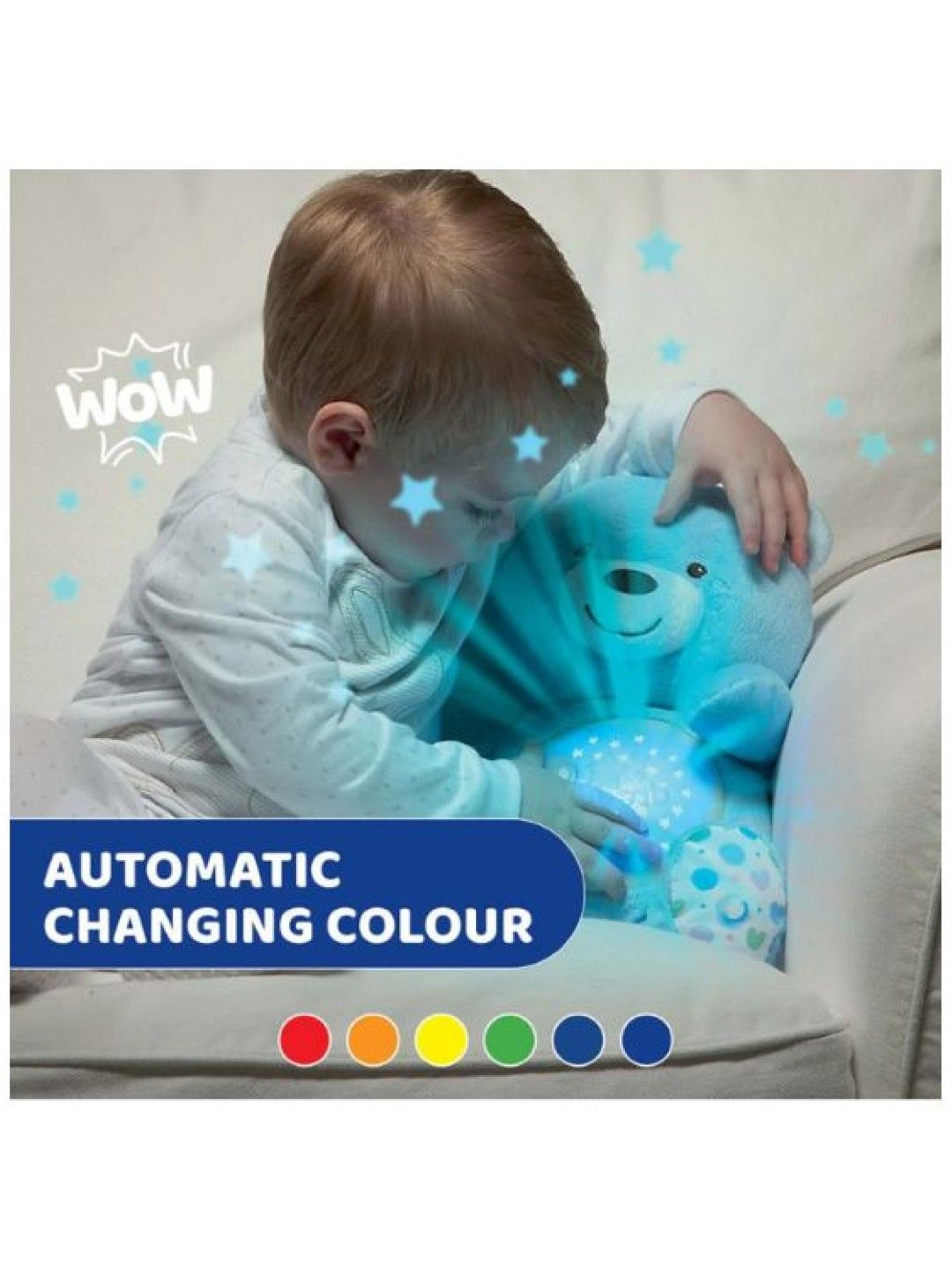 Chicco First Dreams Baby Bear Electronic Light Projector and Soothing Plush (Blue) (No Color- Image 2)