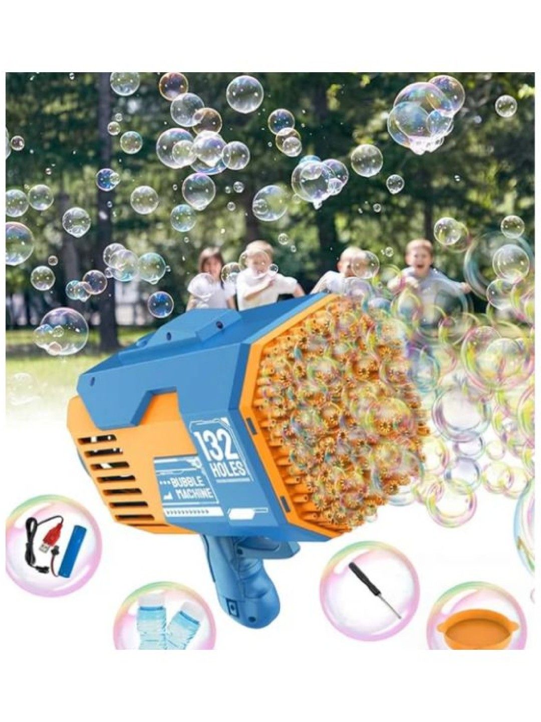 Little Fat Hugs Disco Bubble Gun (Blue- Image 2)