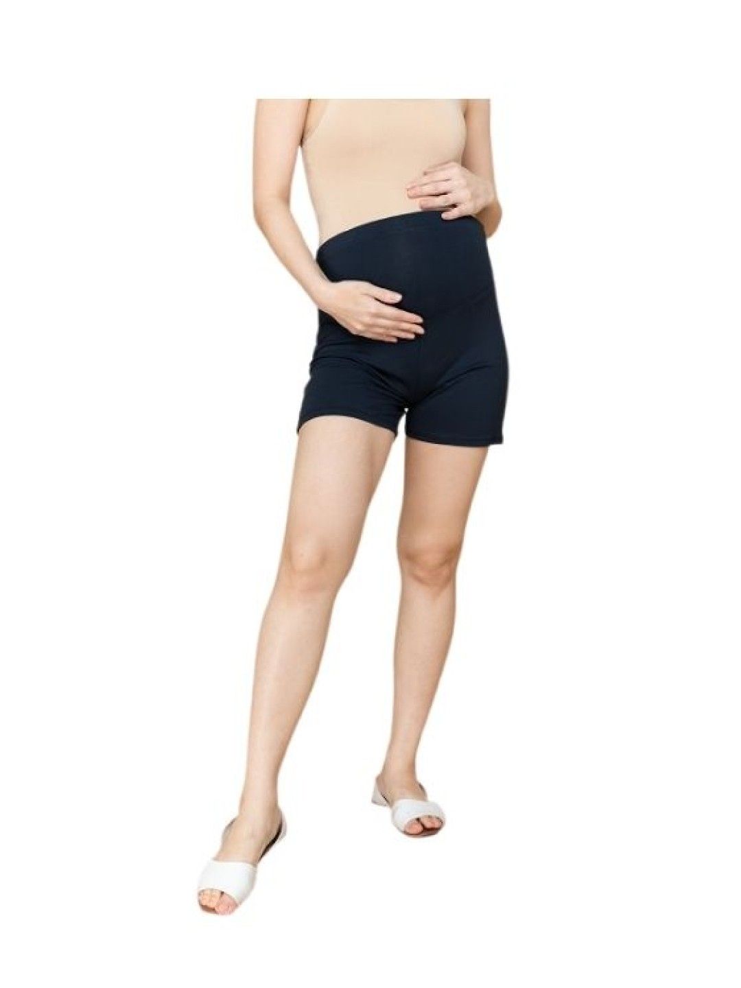 Mother2Be Phica Maternity Shorts (Blue- Image 3)