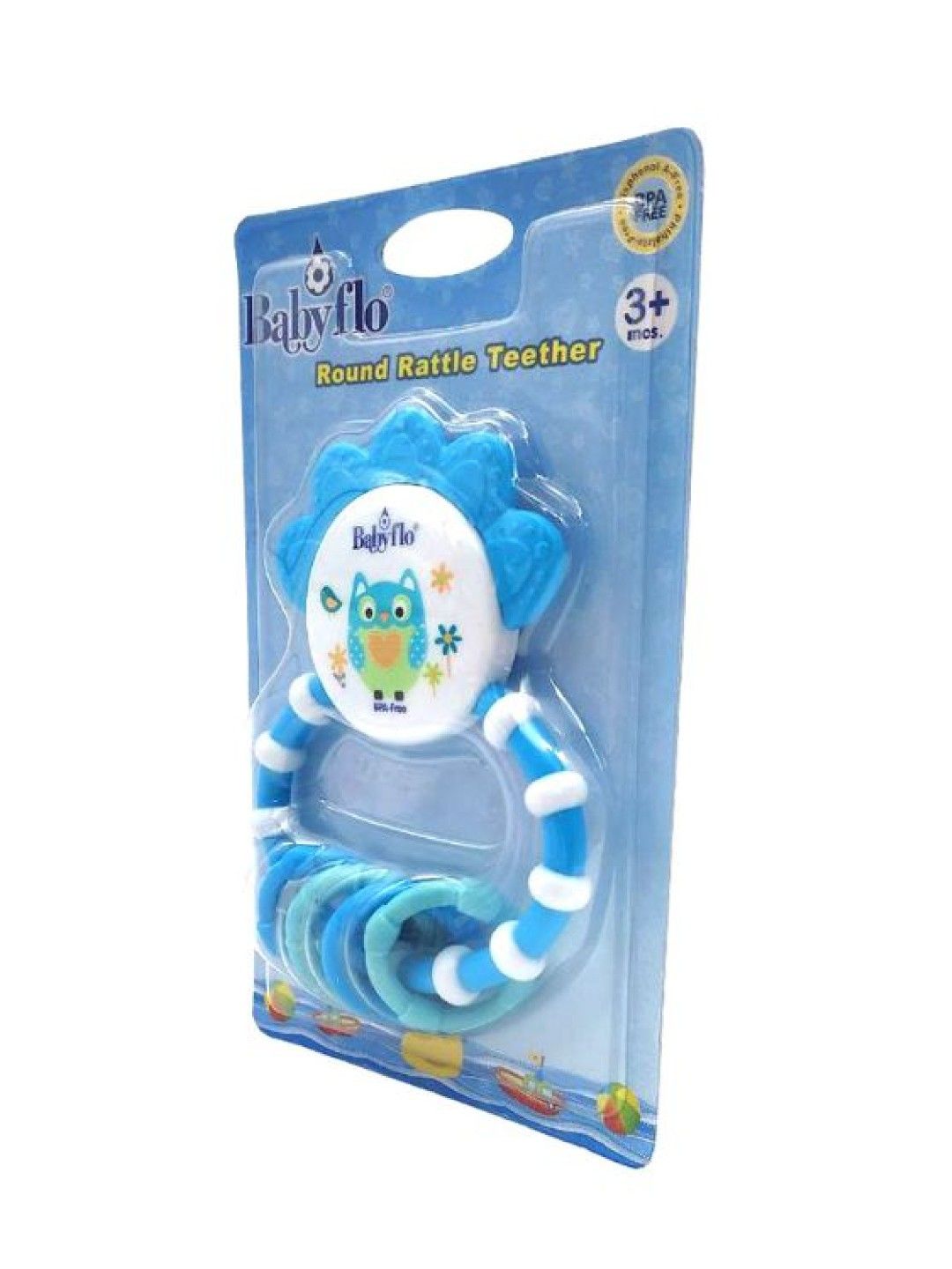 Babyflo Round Rattle Teether (Blue- Image 2)