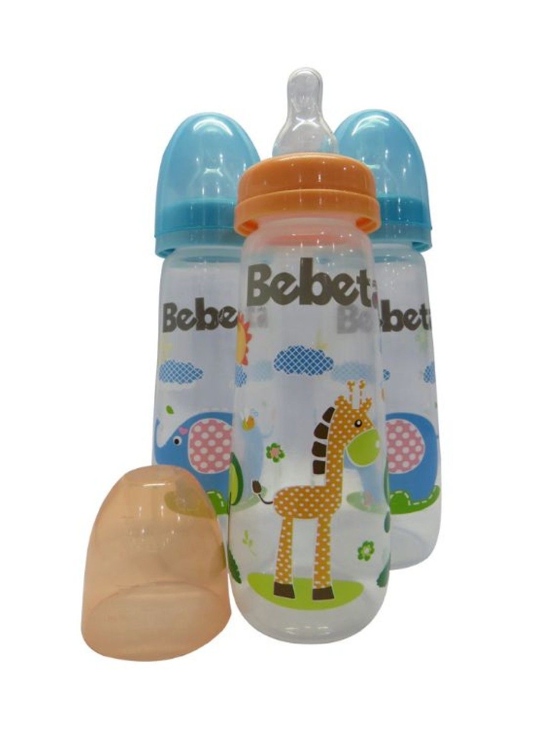 Bebeta Feeding Bottle w/ New Measurement Hood & silicone Nipple Reg Neck (9oz) - 3 pcs (Blue- Image 3)