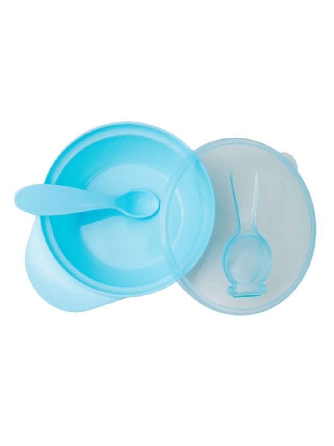 Bebeta Feeding Dish Bowl with Lid & Easy Grip Spoon (Blue- Image 3)