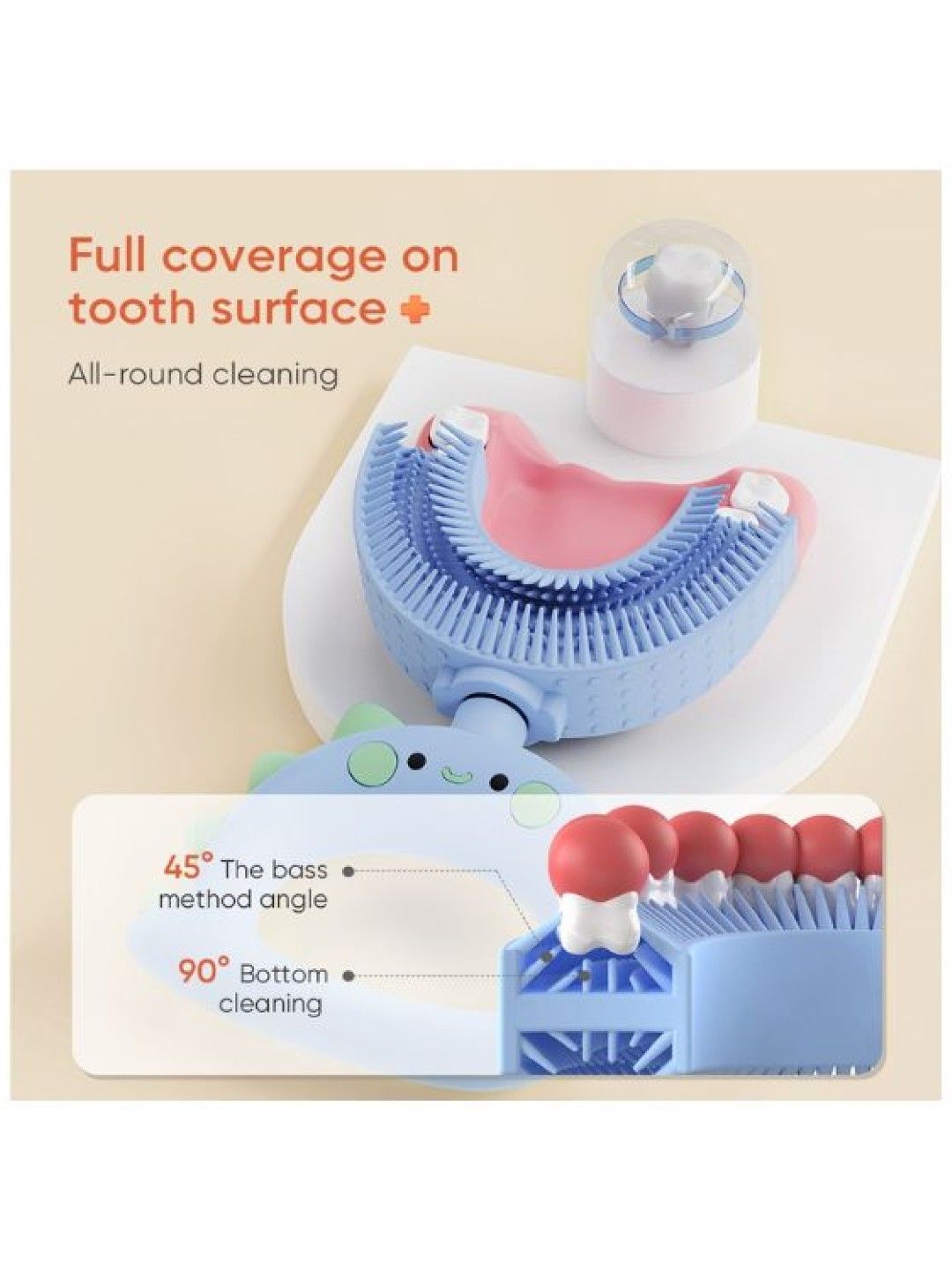 Yoboo Kids U-Shaped Toothbrush (Blue- Image 3)