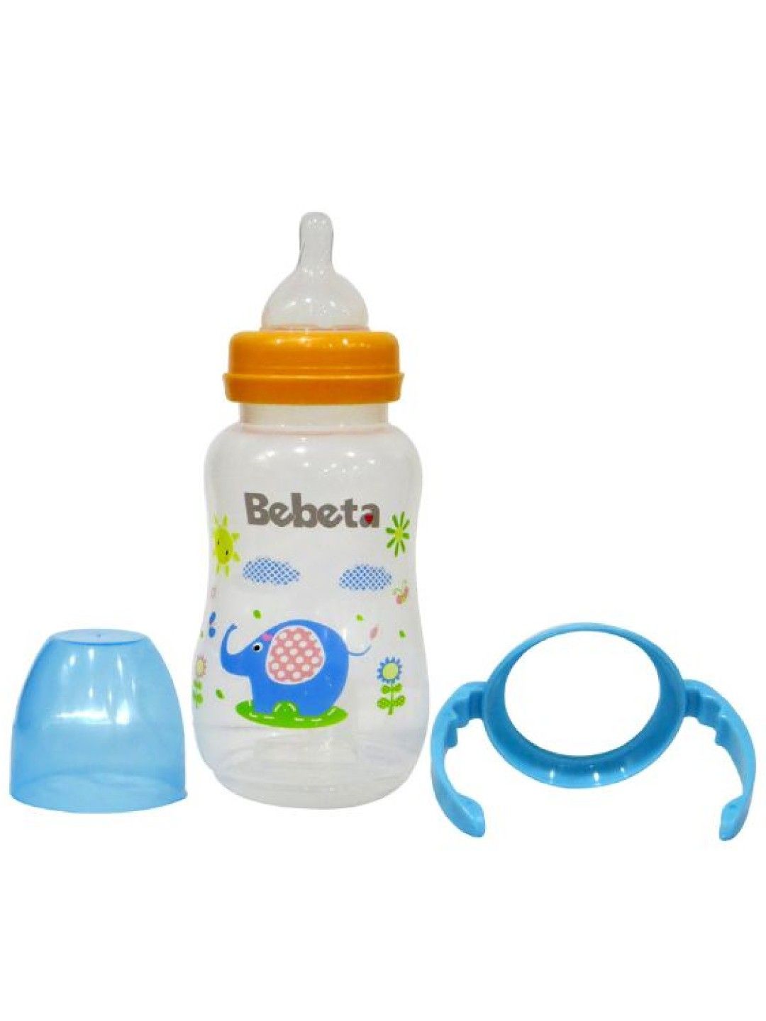 Bebeta Feeding Bottle with Character Hood/Handle/TPR Spout wide neck (15oz) (Blue- Image 3)