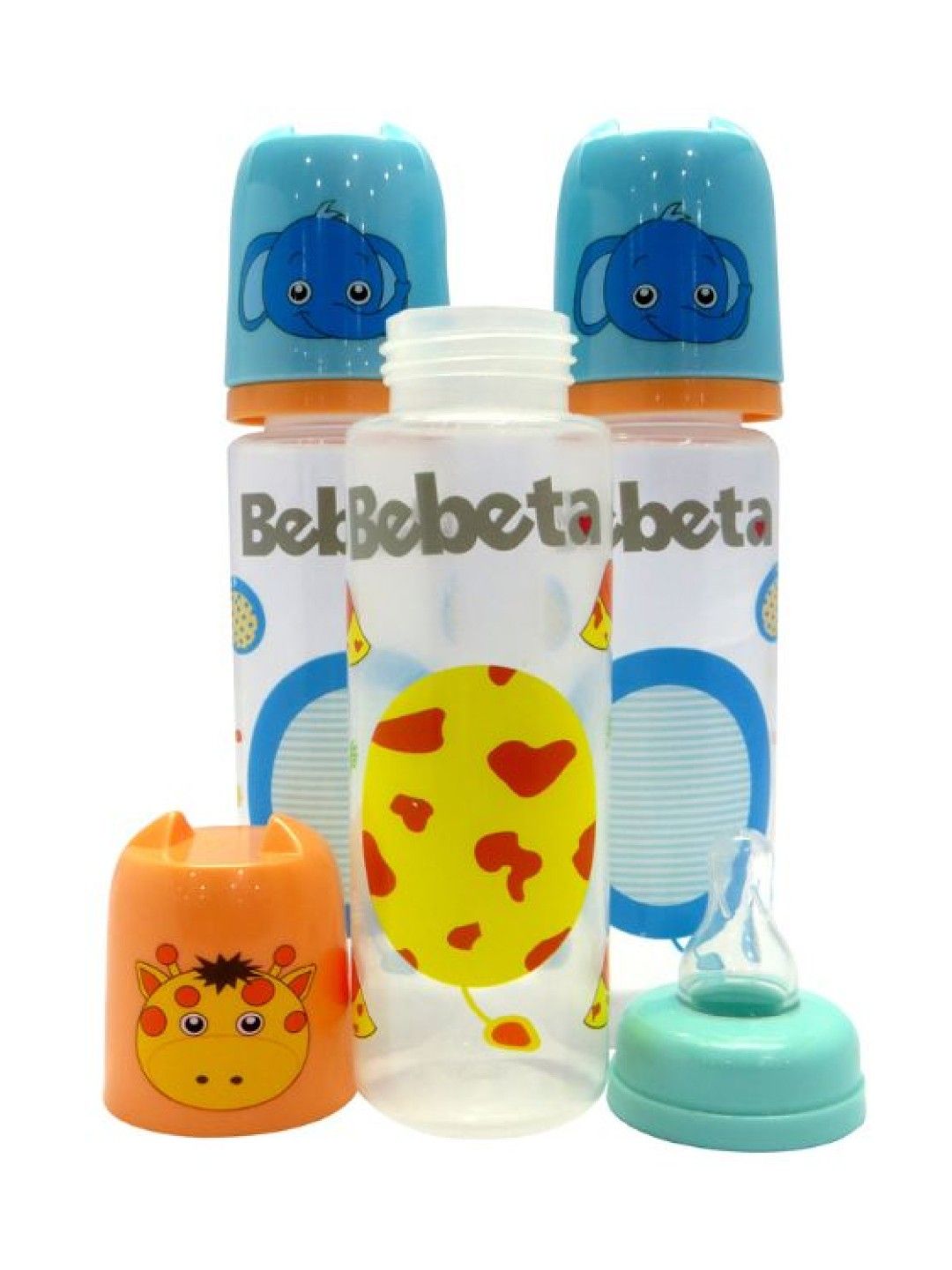 Bebeta Feeding Bottle with Character Hood & Silicone Nipple Reg Neck (9oz) - 3 pcs (Blue- Image 4)