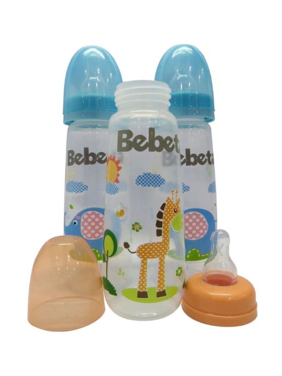 Bebeta Feeding Bottle w/ New Measurement Hood & silicone Nipple Reg Neck (9oz) - 3 pcs (Blue- Image 4)