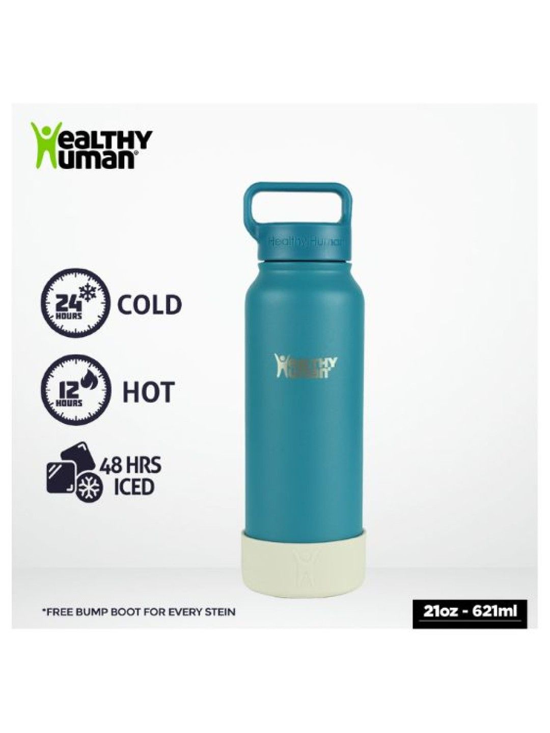 Healthy Human Vacuum Insulated Stainless Steel Bottle (21oz) (Blueberry- Image 2)