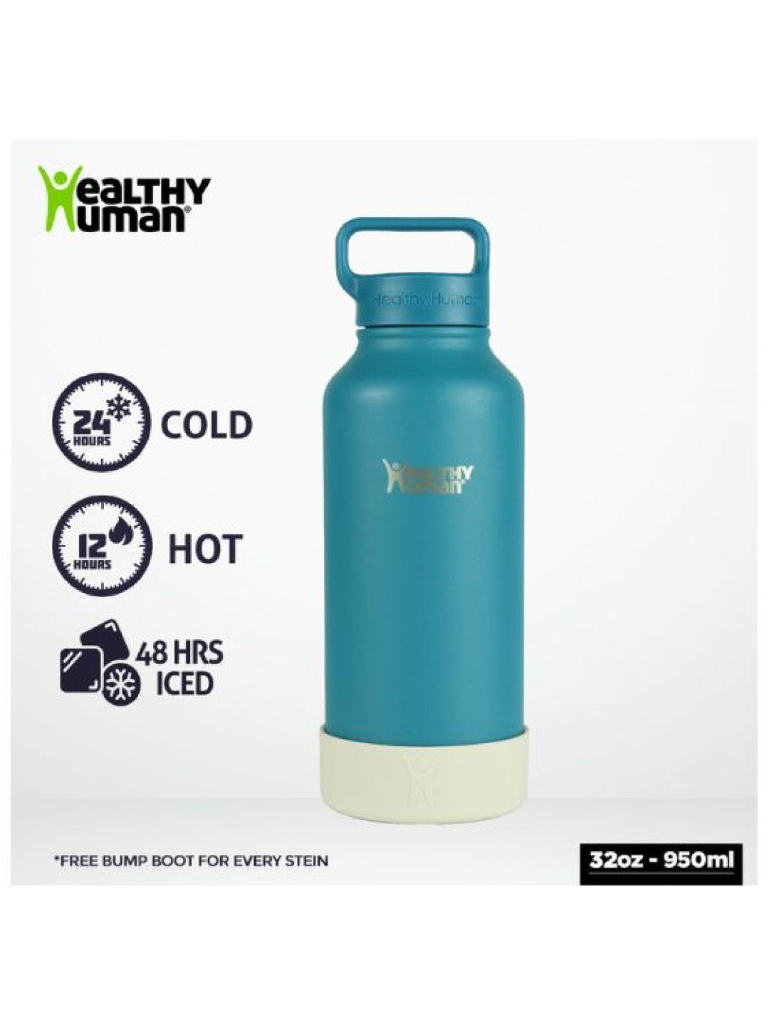 Healthy Human Vacuum Insulated Stainless Steel Bottle (32oz) (Blueberry- Image 2)