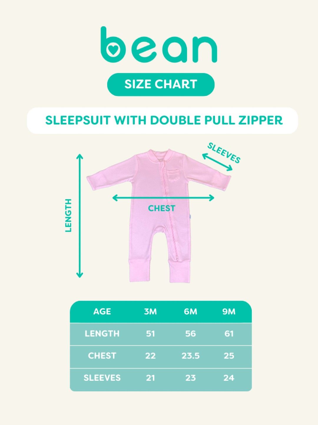 bean fashion Sleepsuit with Double Pull Zipper (White- Image 3)