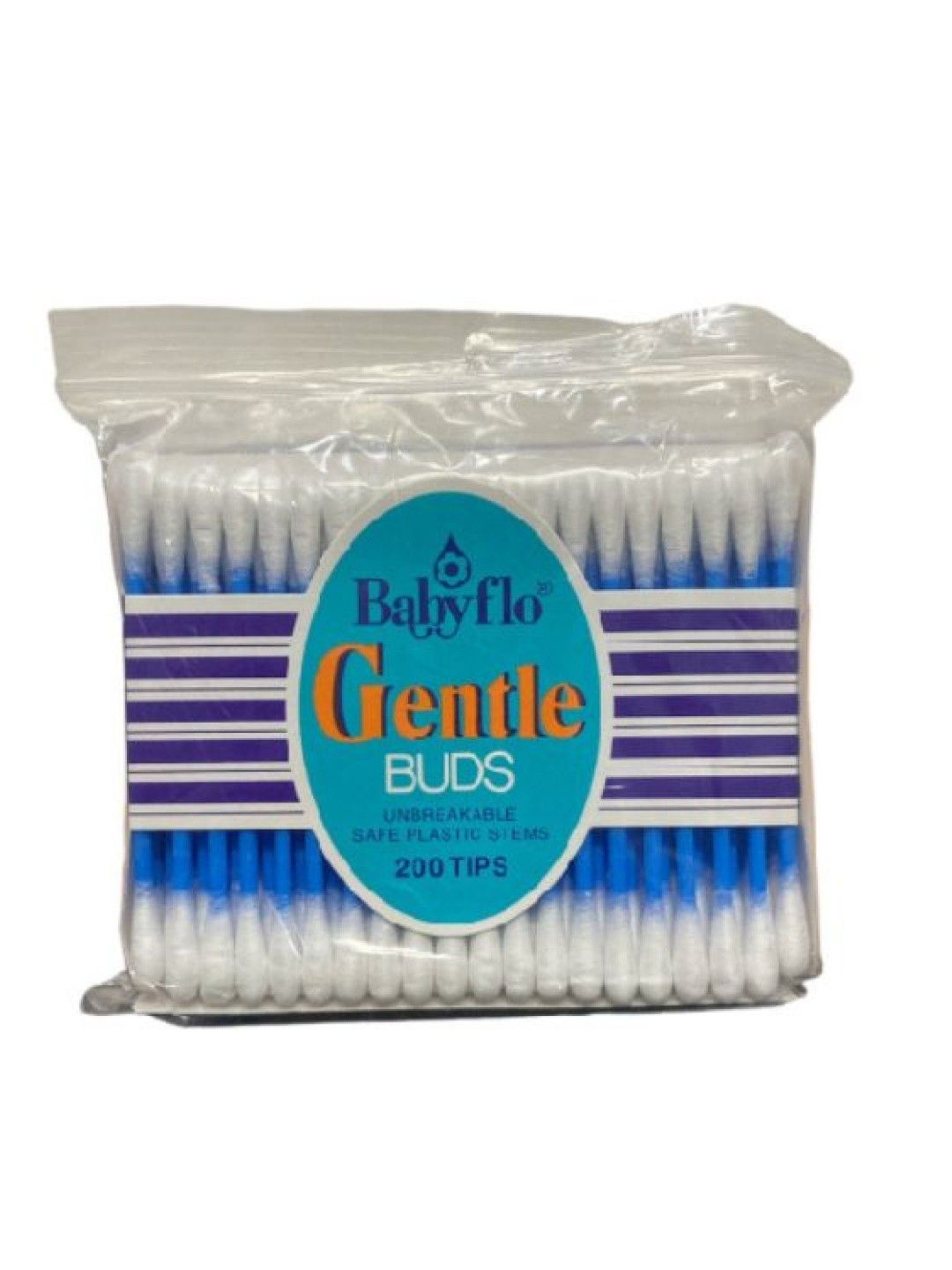 Babyflo Gentle Buds Blue Plastic Stem (200 tips- Image 1)