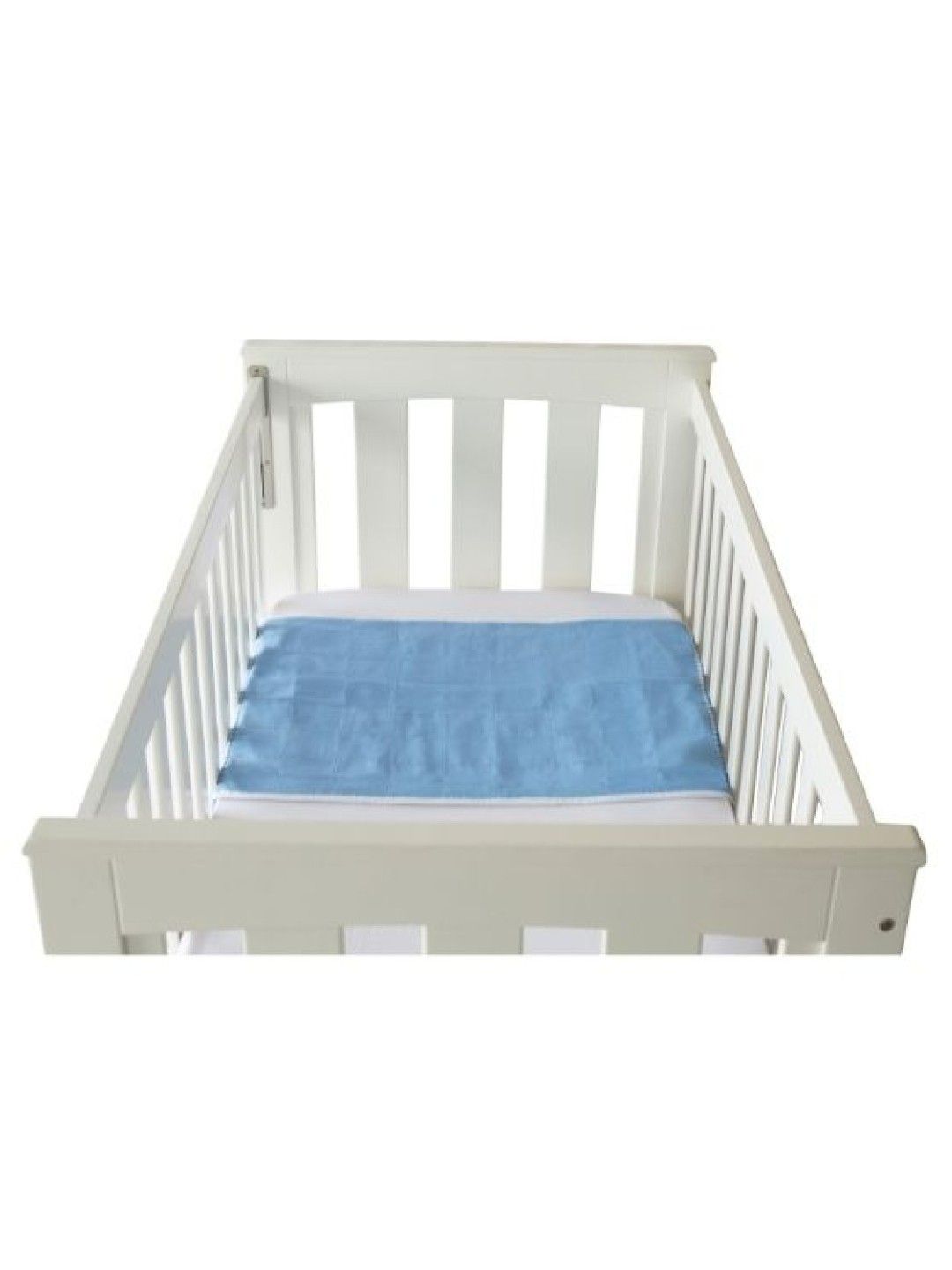 Brolly Sheets Waterproof Cot Pad with Wings, Plain (Blue- Image 1)