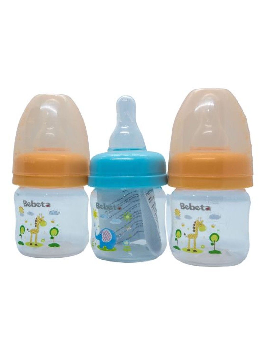 Bebeta Feeding Bottle (2oz) - Regular Neck (3 pcs) (Blue- Image 1)