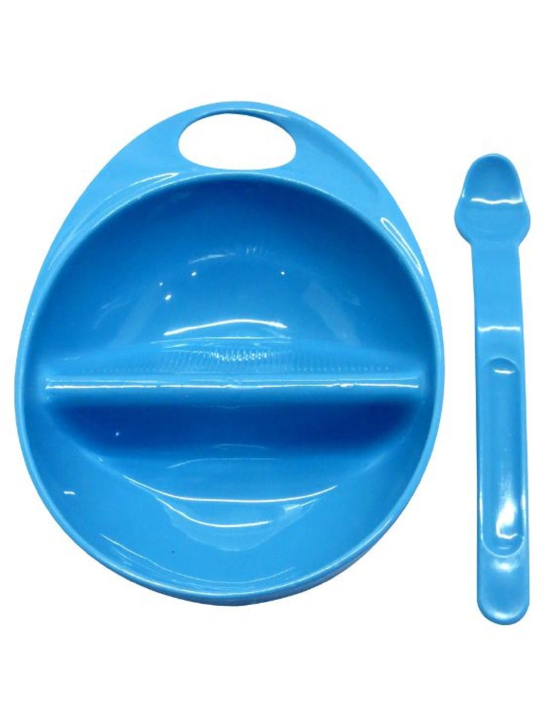 Bebeta Feeding Dish with Division & Spoon (Blue- Image 1)