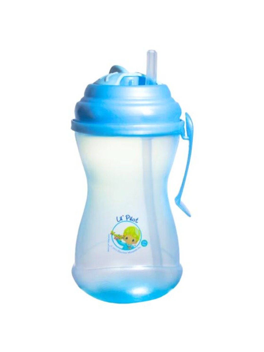 Precious Moments Pearlized Spill-Proof Straw Cup (15oz) (Blue- Image 1)