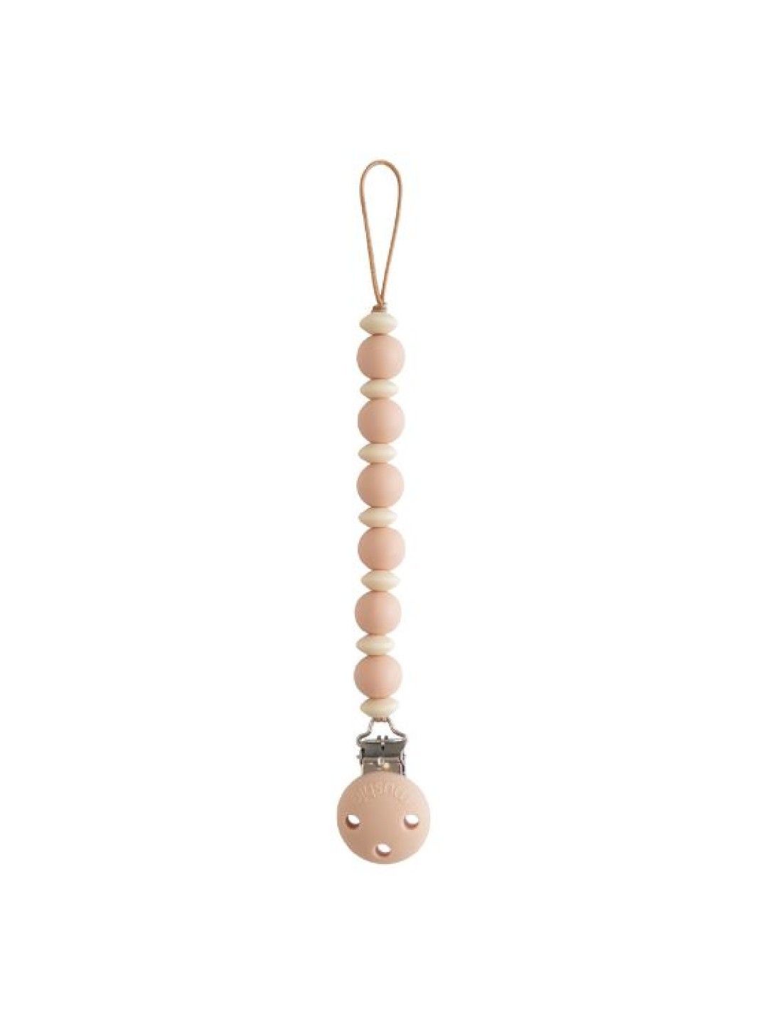 Mushie Silicone Pacifier Clip | Luna (Blush- Image 1)