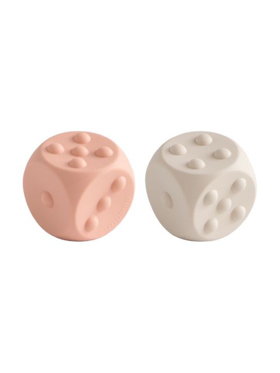 Mushie Dice Press Toy 2-Pack (Blush/Shifting Sand- Image 1)