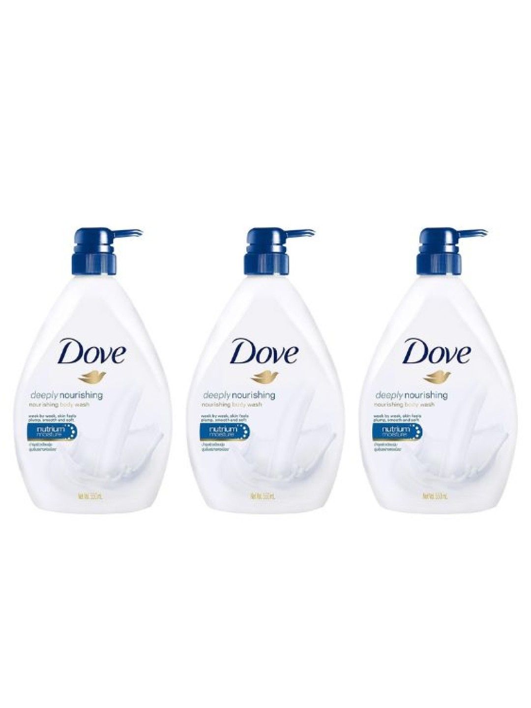 Dove Body Wash Deeply Nourishing 3-Pack (550ml) (No Color- Image 1)