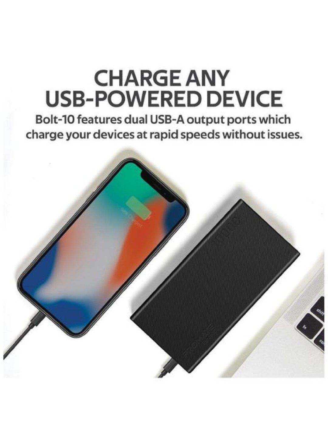 Promate Bolt10 10000mAh Compact Smart Charging Powerbank with Dual USB