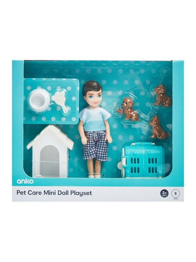 Anko 8Piece Pet Care Mini Doll Playset edamama