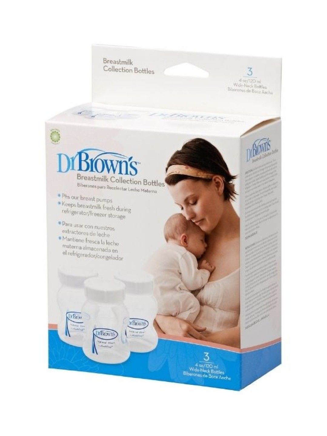 Dr. Brown's Breastmilk Collection Bottles Wide Neck, Bundle of 3 (No Color- Image 1)