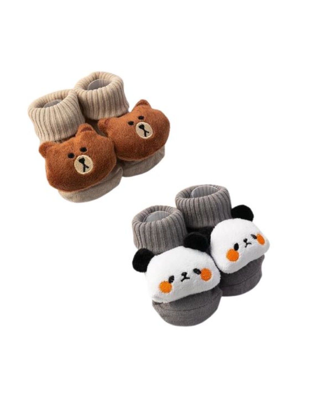 BabyStudioPH Baby Socks 0-3 months (Set of 2) (Brown Bear and Panda- Image 1)