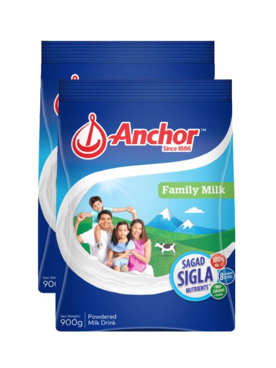 Anchor Family Milk Powder Plain (900g) Bundle of 2